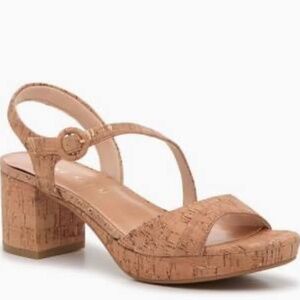 Anne Klein Palea Cork Platform Sandal   Sz 7 1/2
